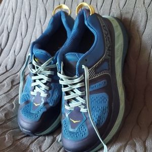 Blue hoka one one athletic shoes